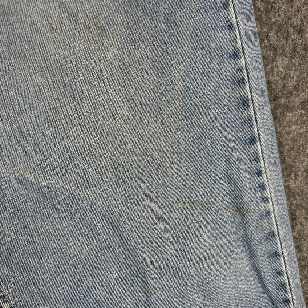 Levi's Jeans Mens Size 40x30 Light Wash 505 Regular Fit Straight Leg Denim Stain